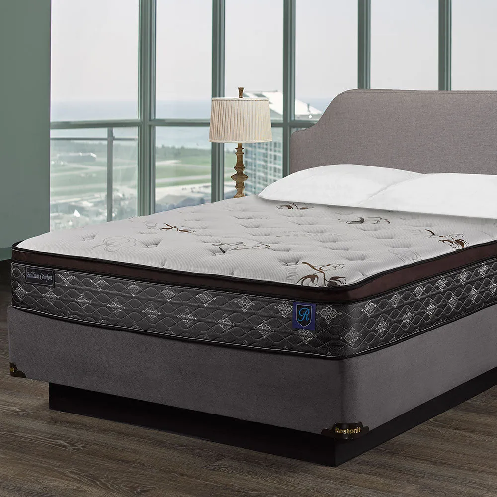 10" Organic Cotton Quilted Panel Mattress- Medium Soft- Model Brilliant Comfort