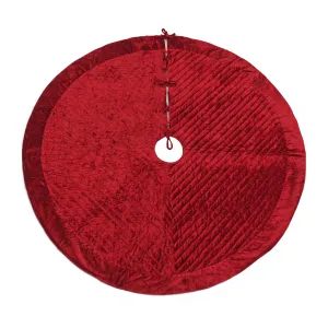 60 in. HGTV Home Collection Quilted Velvet Tree Skirt, Red