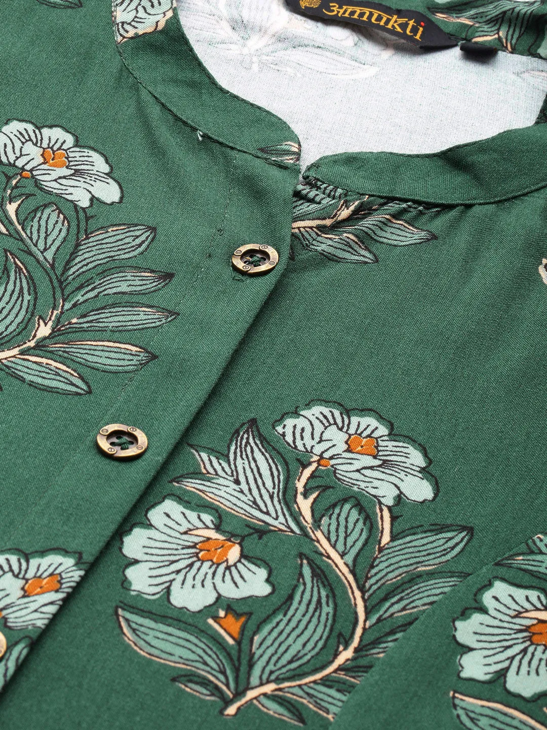 Blue Floral Printed Kurta