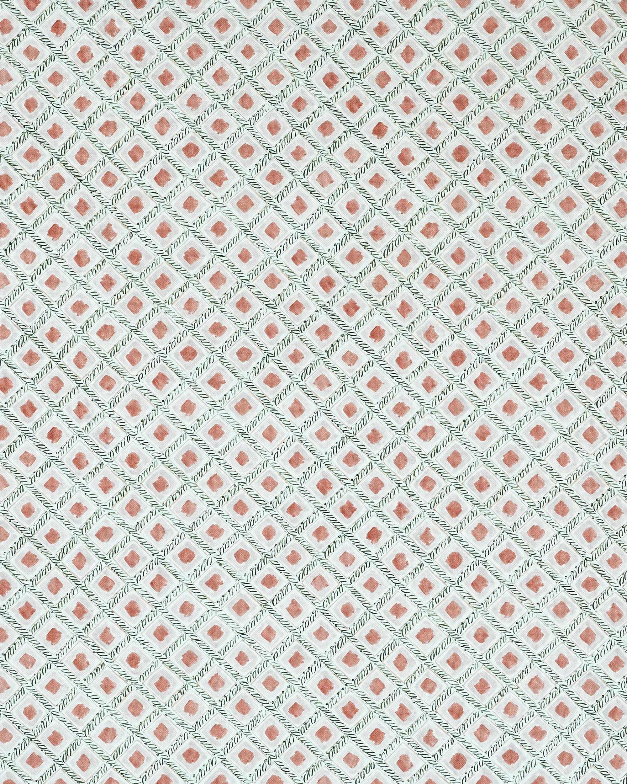 Braided Diamonds Small Fabric in Rose/Green