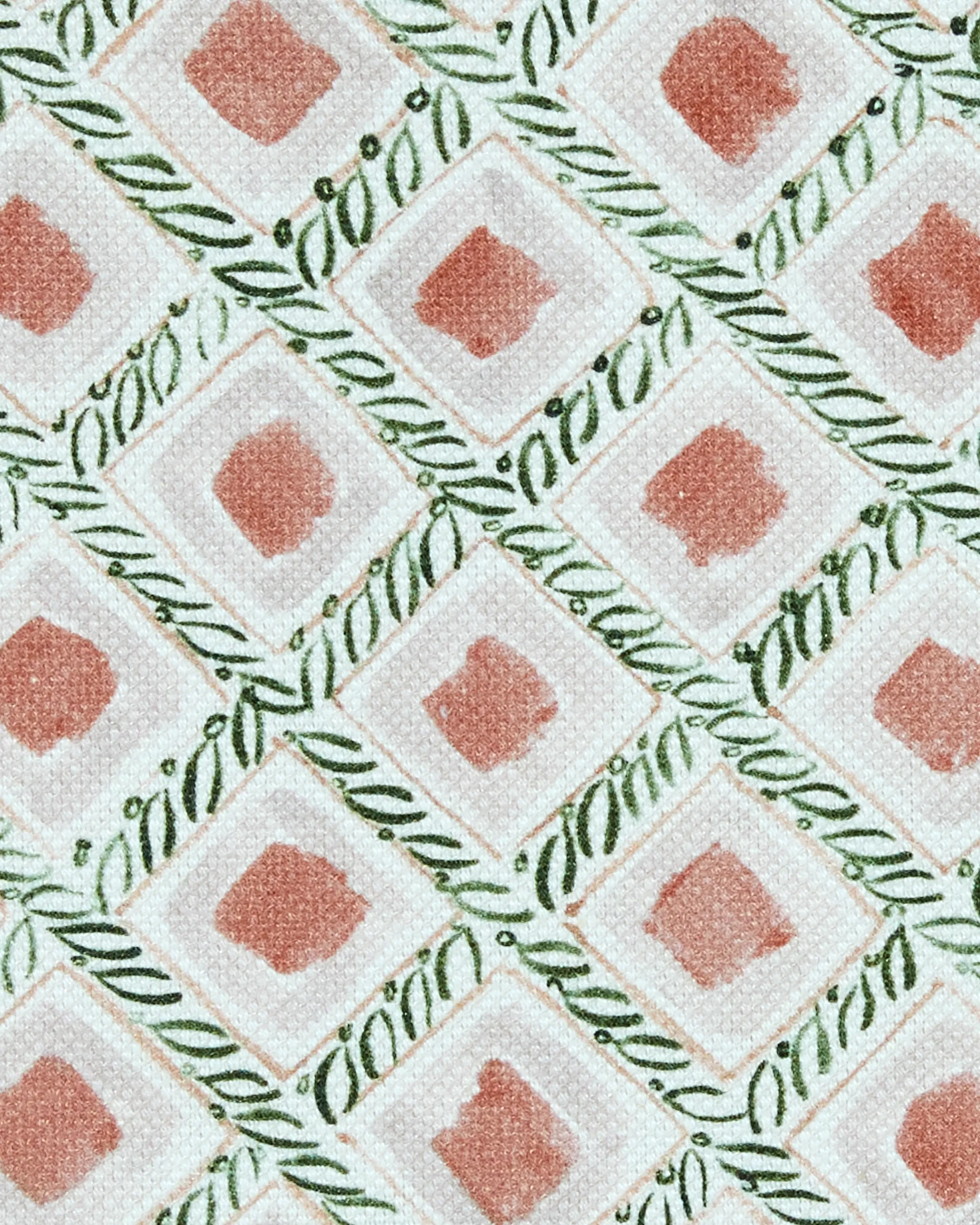 Braided Diamonds Small Fabric in Rose/Green