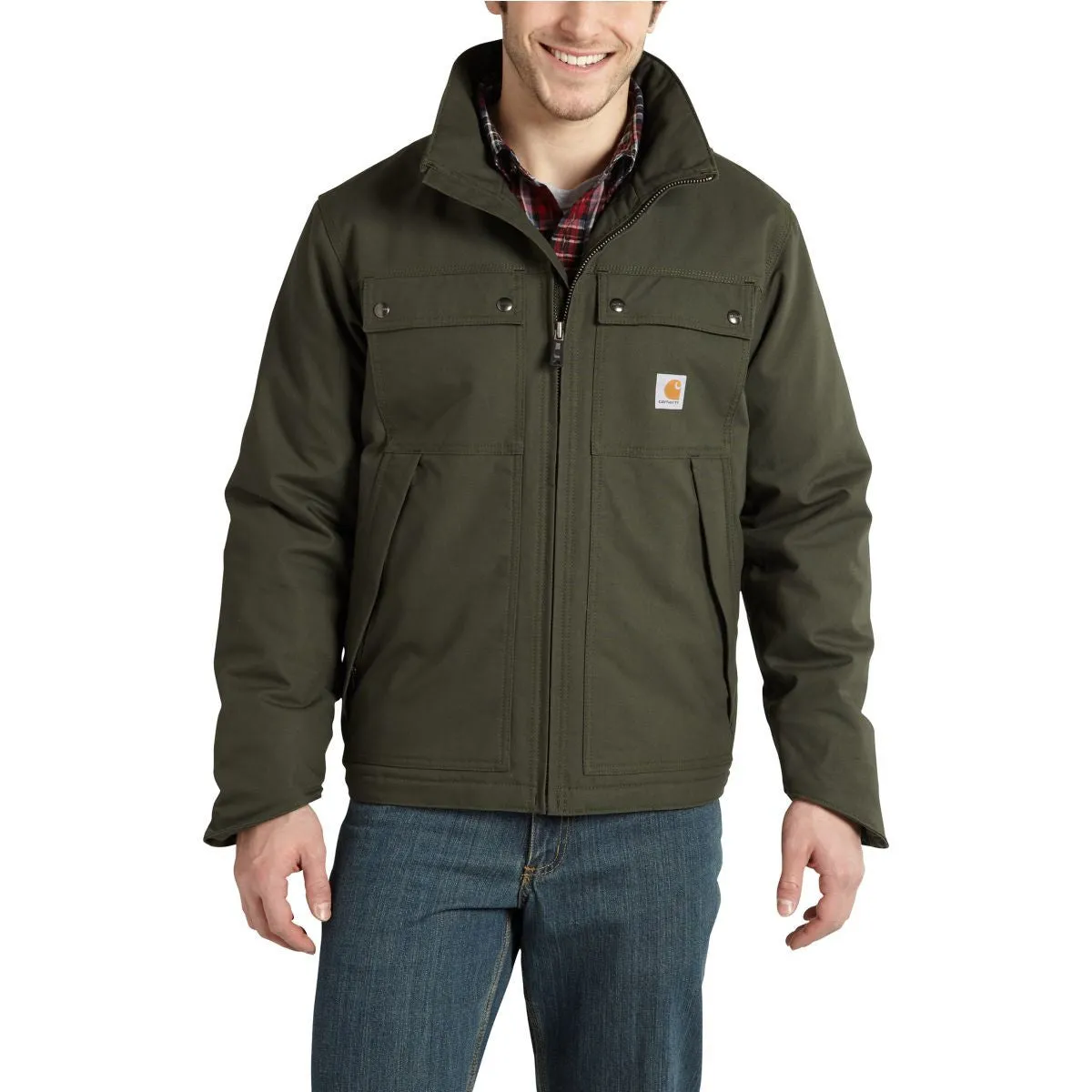 Carhartt Men's Olive Quick Duck Jefferson Traditional Jacket