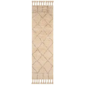 Casablanca Diamond Ivory/Light Gray Runner Rug
