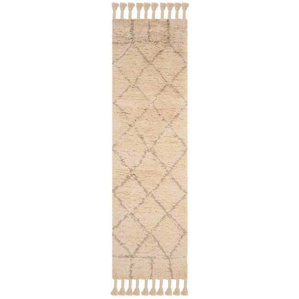 Casablanca Diamond Ivory/Light Gray Runner Rug