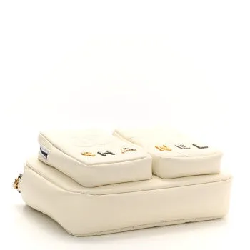 CHANEL CALFSKIN QUILTED CAMERA CASE IN WHITE