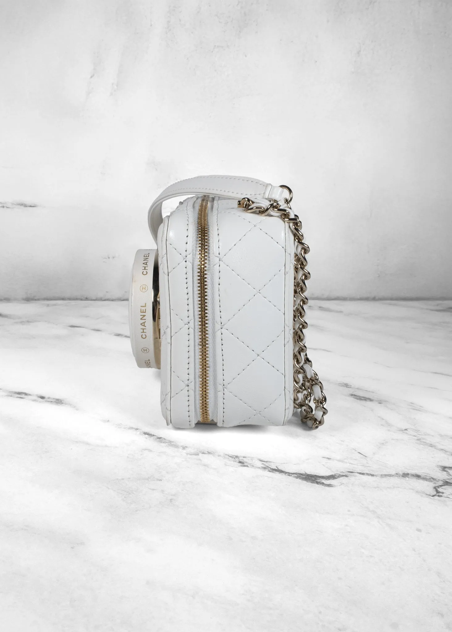 Chanel Lambskin Quilted Coco White Click Bag