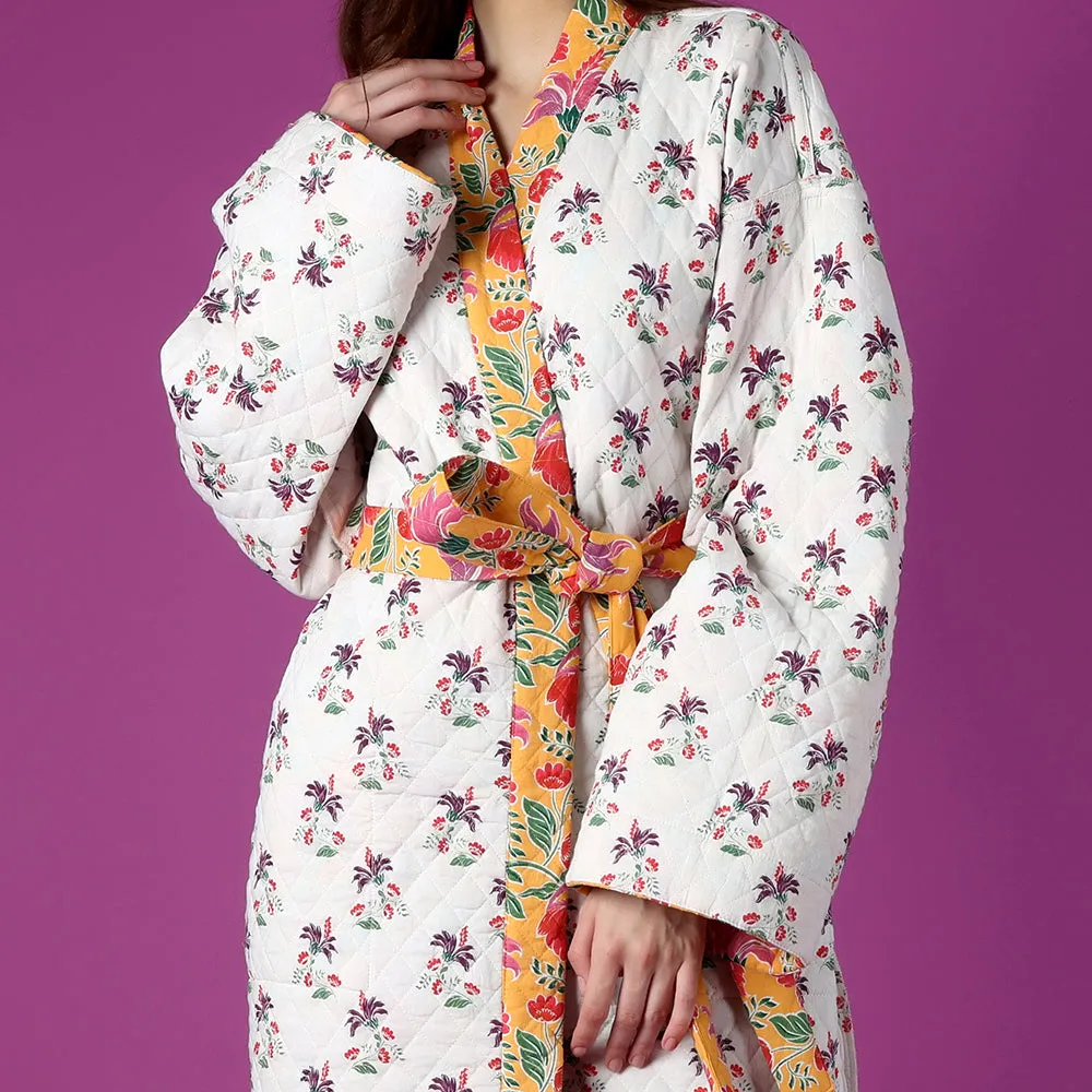 Clarence Yellow Quilted Robe