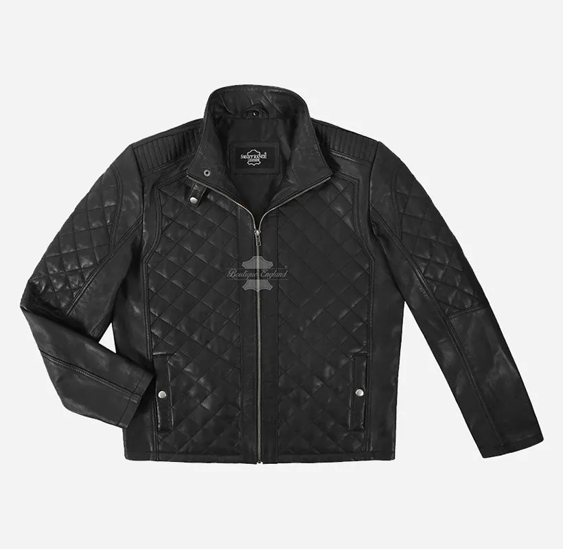 Cotswold Men Quilted Jacket Black Diamond Quilted Fashion Jacket