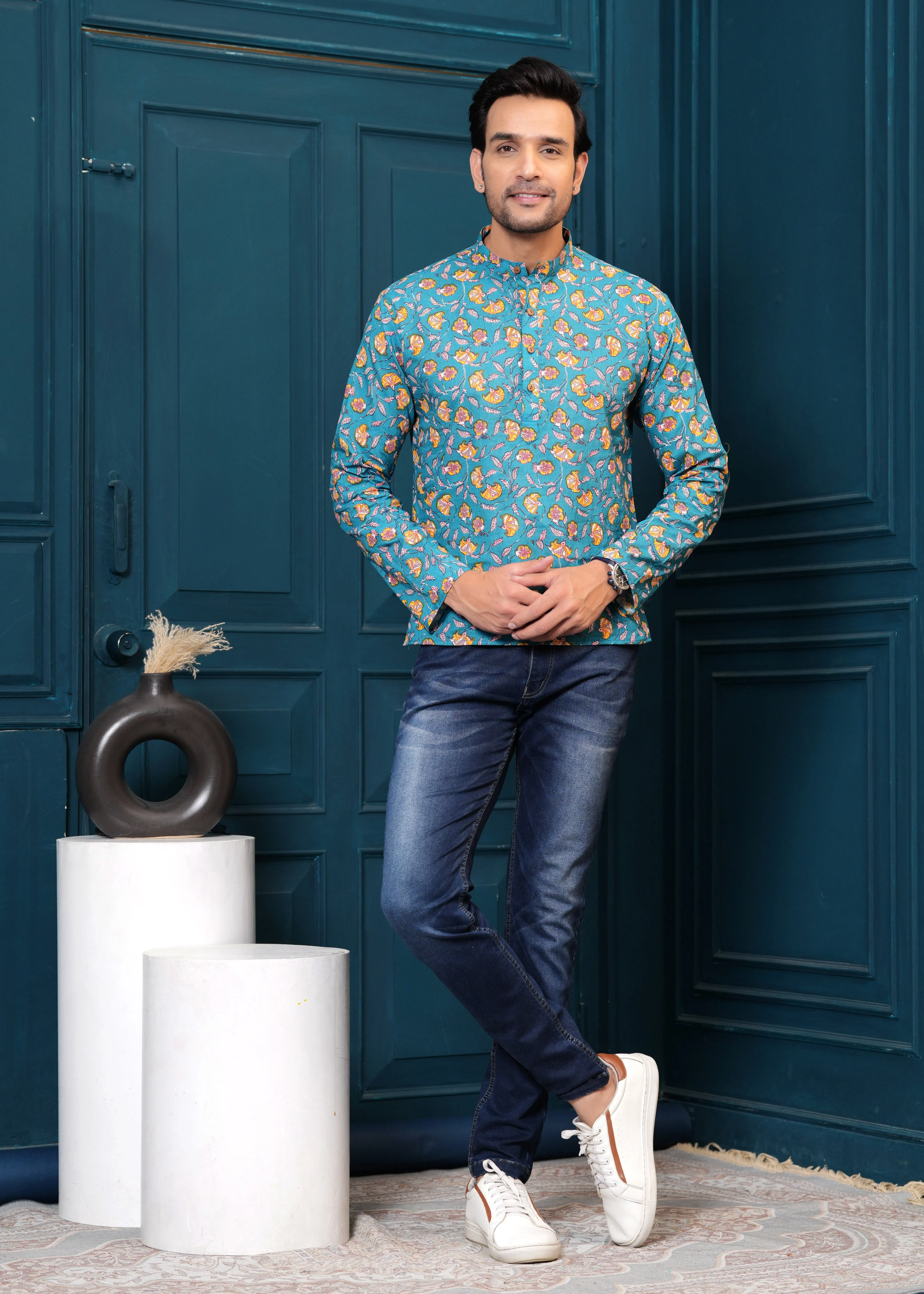 Cotton Floral Printed Kurta