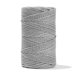COTTON ROPE ZERO WASTE 2 MM - 3 PLY - STONE GRAY COLOR