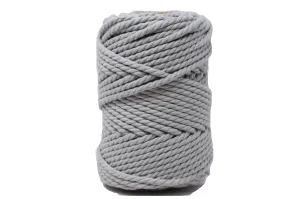COTTON ROPE ZERO WASTE 5 MM - 3 PLY - SOFT GRAY COLOR