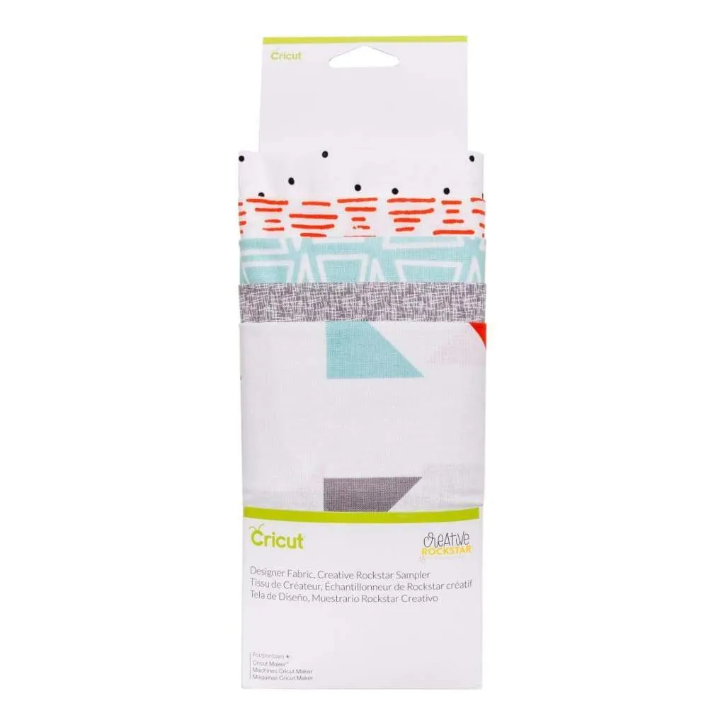 Cricut Designer Fabric 12 inch X26 inch Sampler 5pcs Creative Rockstar*