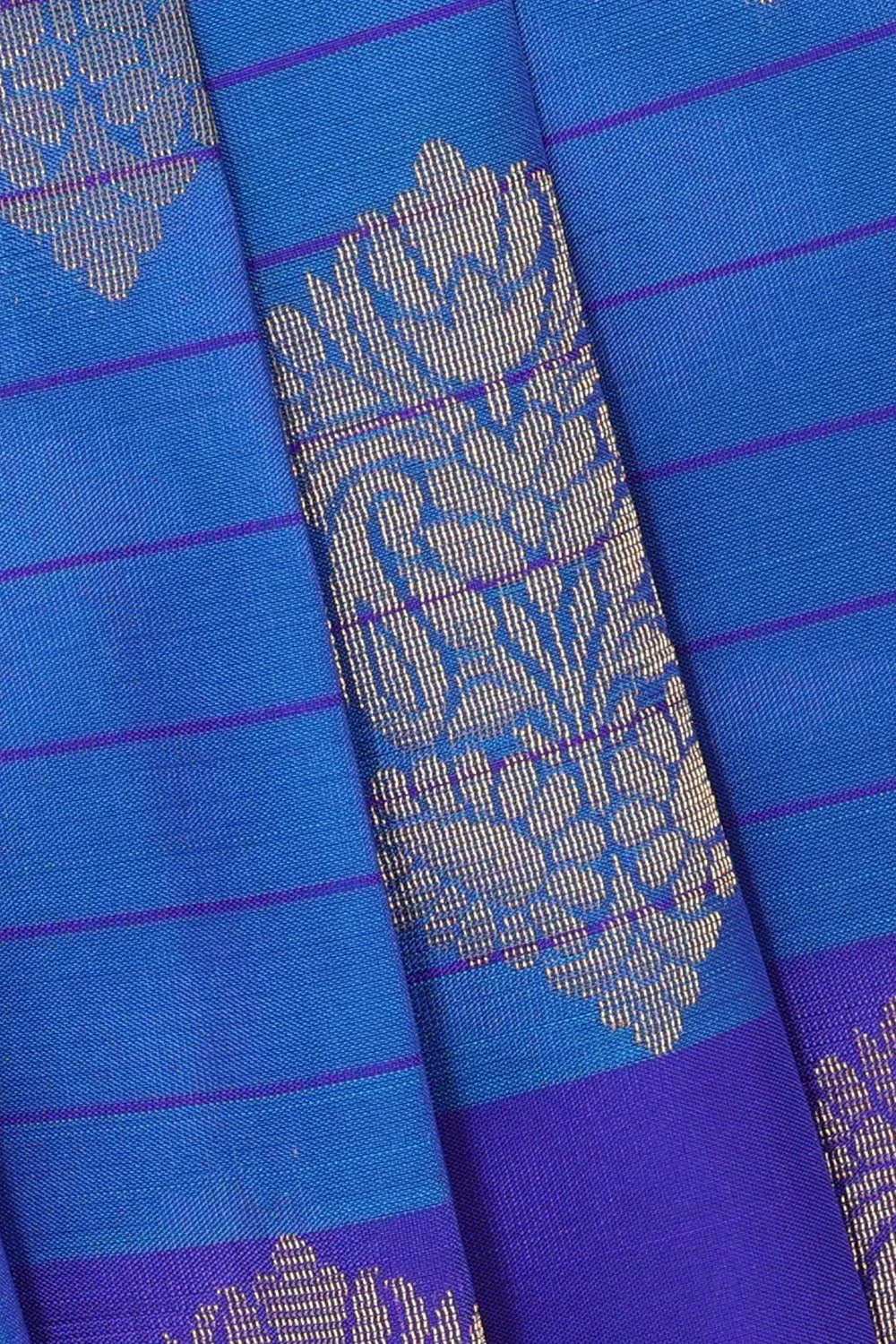 Dark Ocean Blue Silk Saree