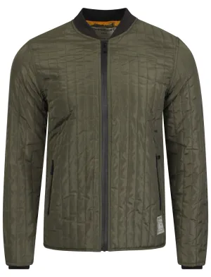 Dissident quilted Peveril khaki bomber jacket