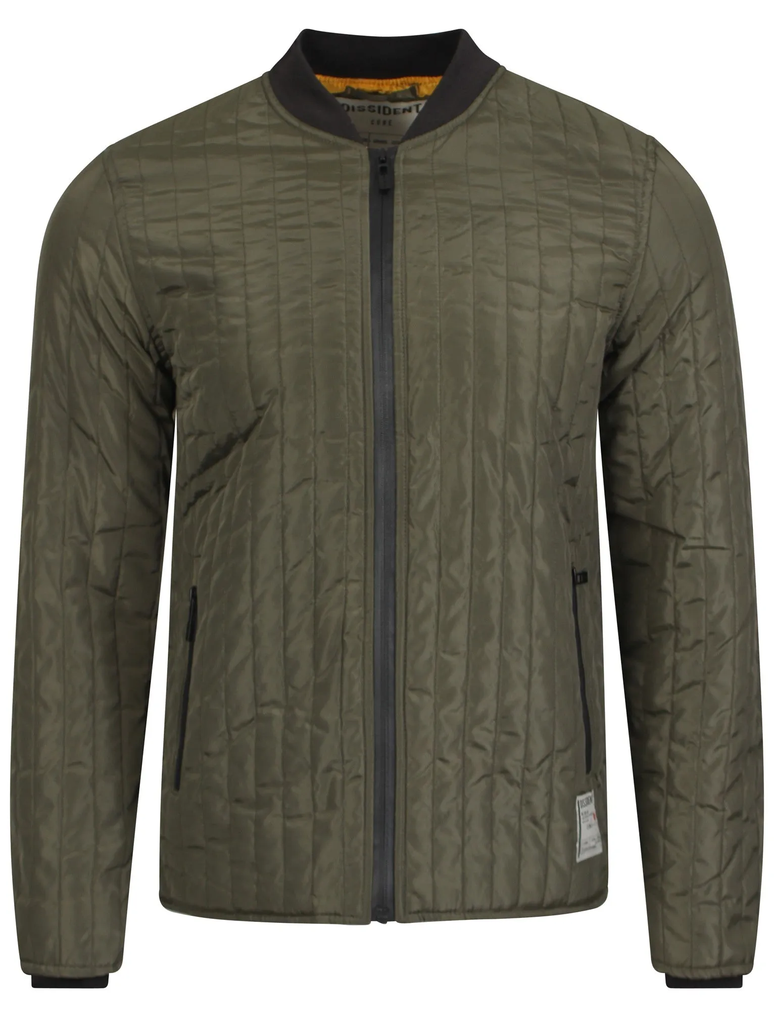 Dissident quilted Peveril khaki bomber jacket