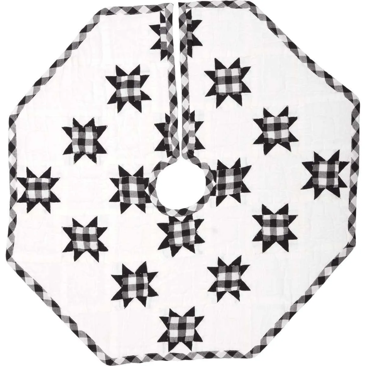 Emmie Black Patchwork Mini Christmas Tree Skirt 21 VHC Brands