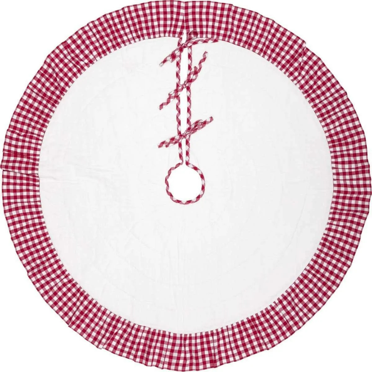 Emmie Red Ruffled Christmas Tree Skirt 48 VHC Brands