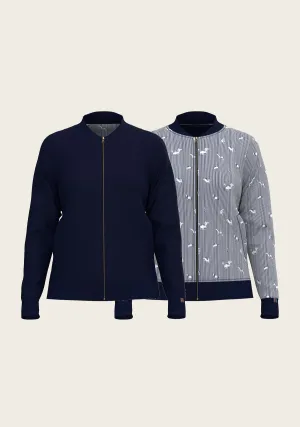  Espoir Equestrian Navy Stripes Reversible Jacket