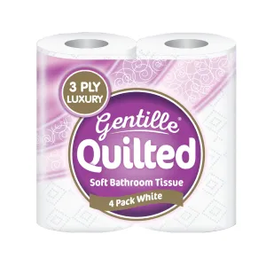 Gentille Quilted 3ply Toilet Roll 4 Pack