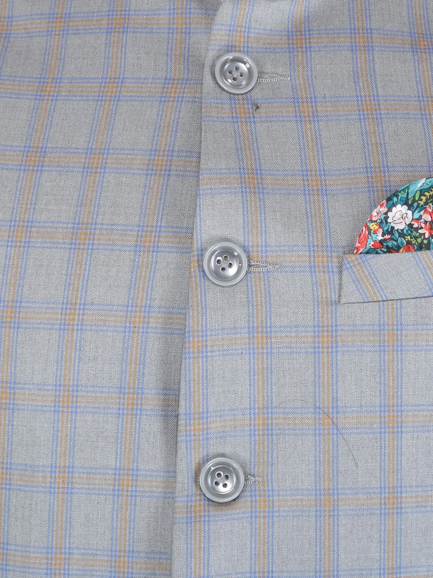 Grey Checks Classic Nehru Jacket