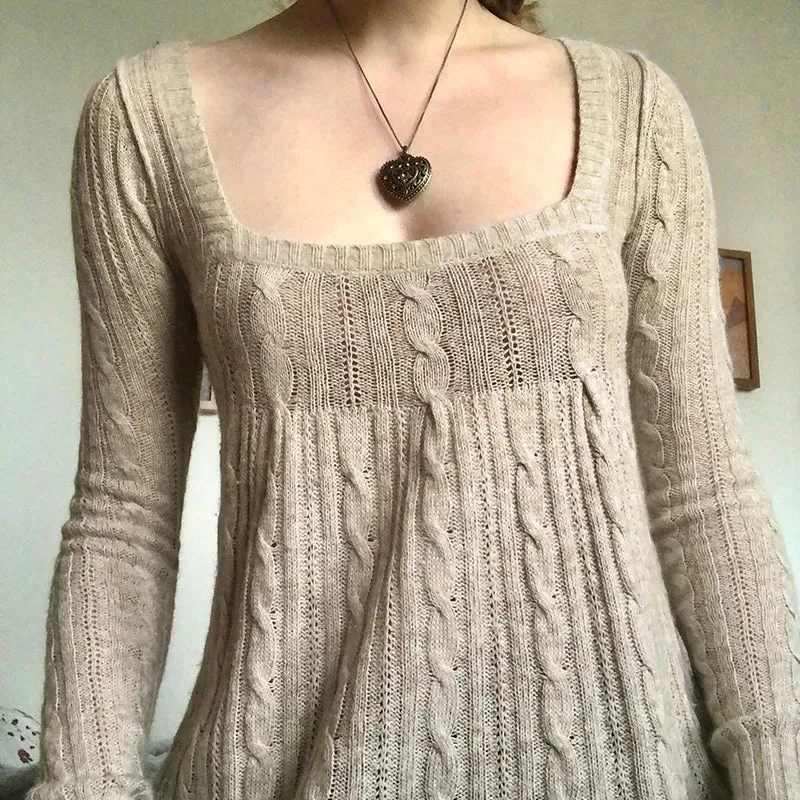 Ivyshape | Charming Vintage Knitted Top for Women