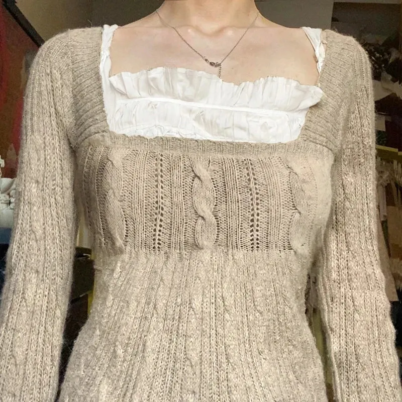 Ivyshape | Charming Vintage Knitted Top for Women