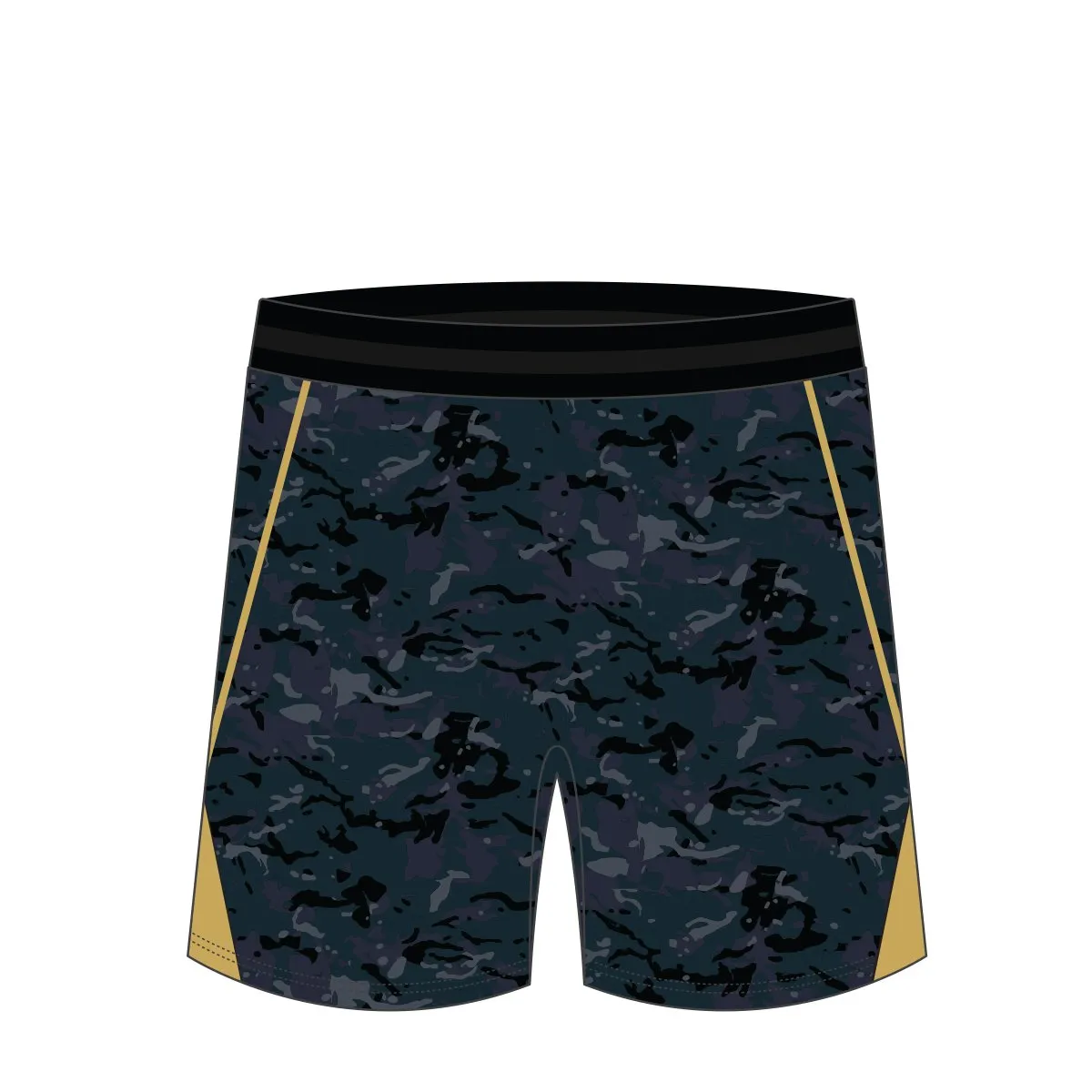Joseph Parker Mens Black Gold Camo Gym Shorts