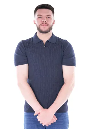 Lexis Short Sleeve Polo Knit - Navy