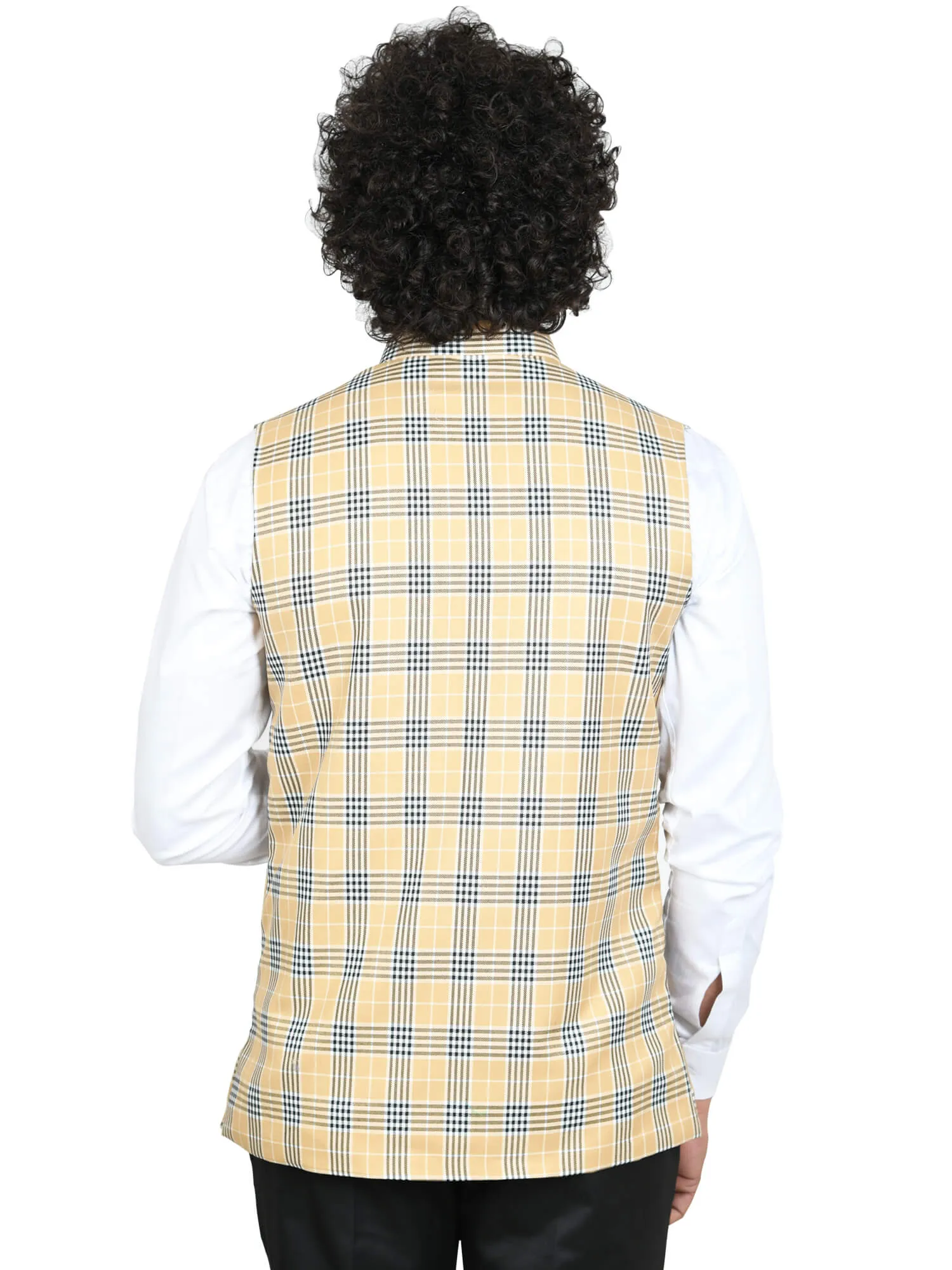 Light Yellow Checks Modi Jacket