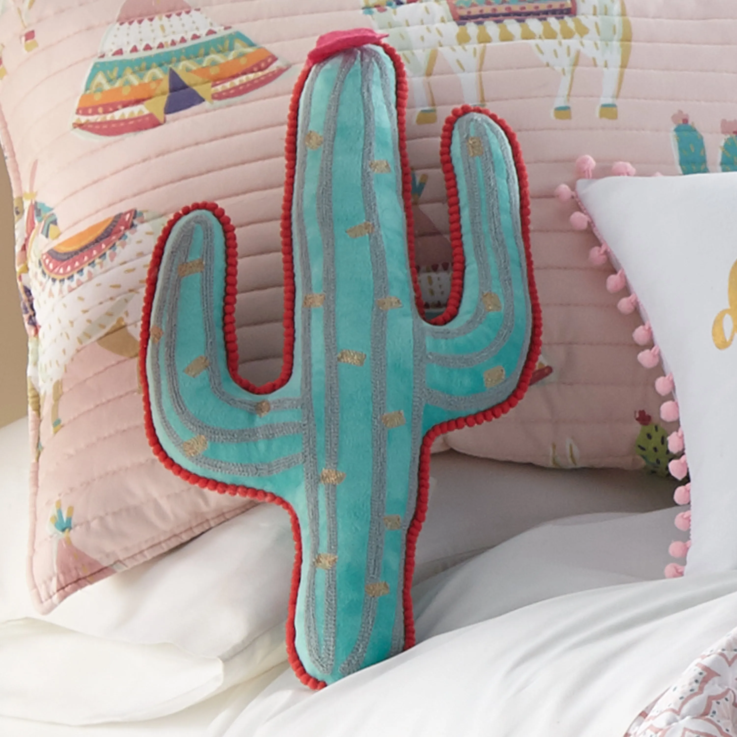Lima Llama Shaped Cactus Pillow