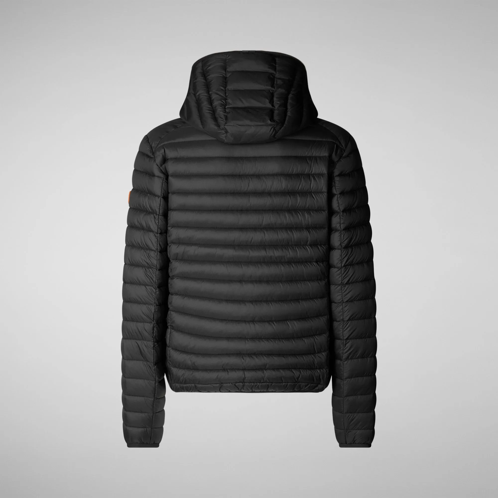 Man's animal free hooded puffer jacket Donald in black
