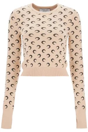 MARINE SERRE cropped moon jacquard pul