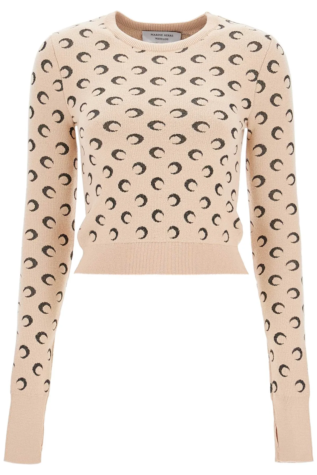 MARINE SERRE cropped moon jacquard pul