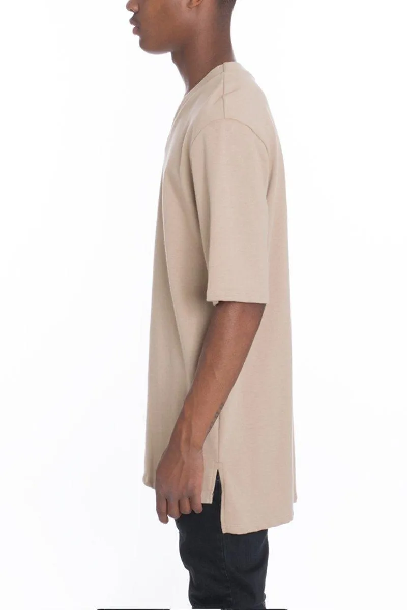 Mens Khaki V-Neck Short Sleeve Tee Shirt