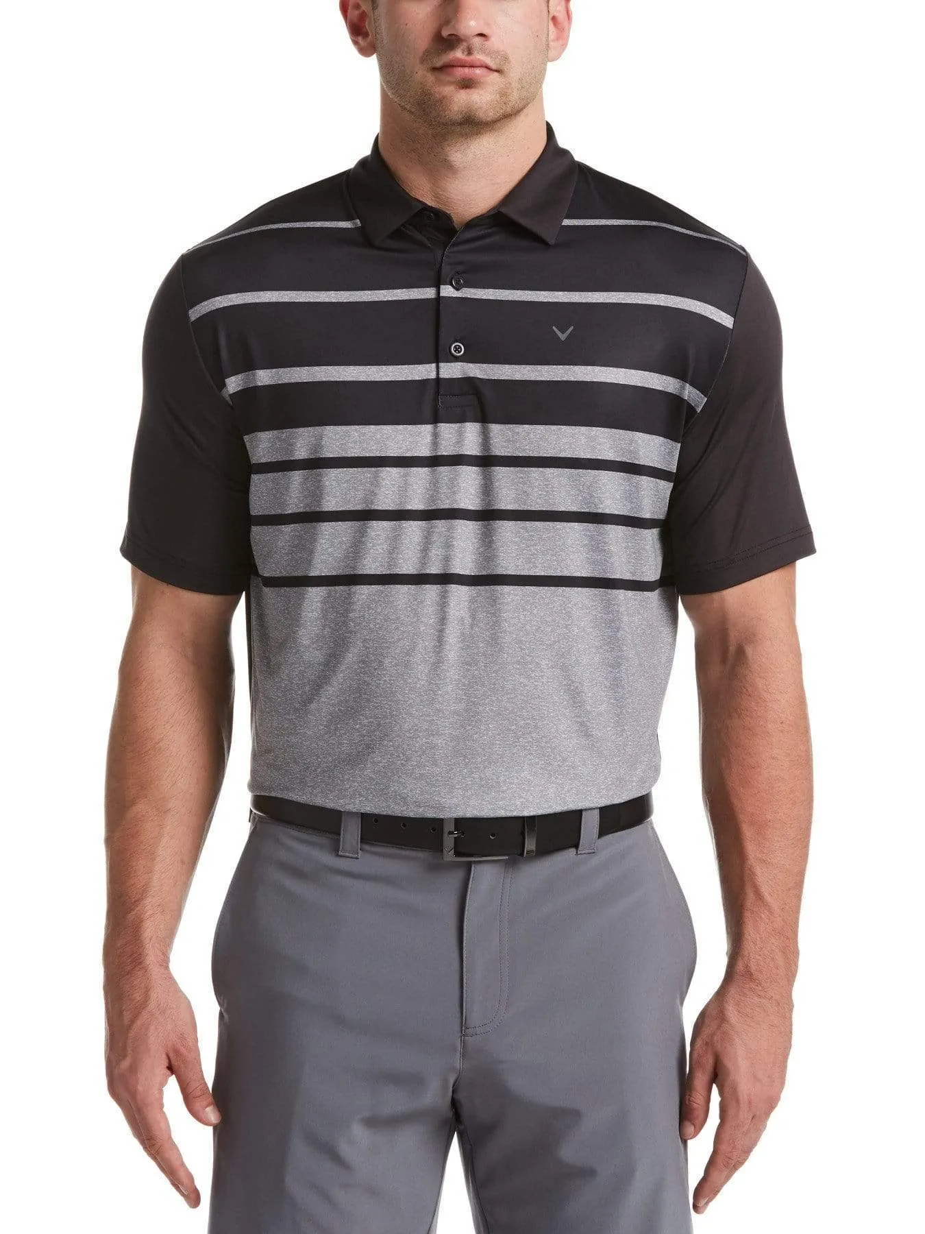 Mens Printed Engineered Stripe Polo