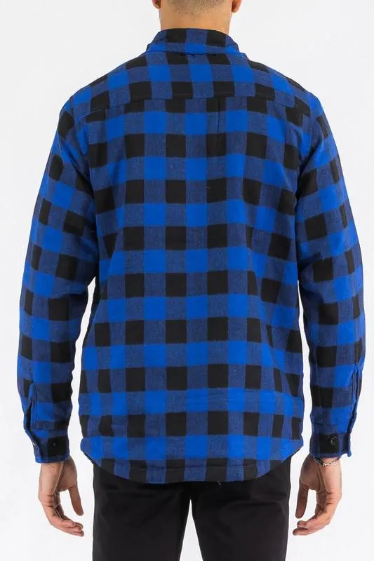 Mens Quilted Padded Flannel