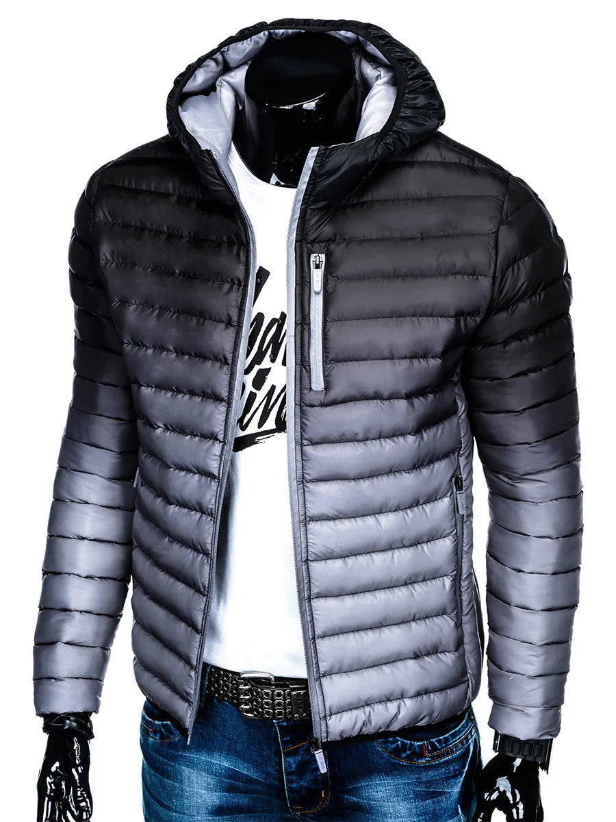 Men's quilted winter jacket Avalanche black-gray