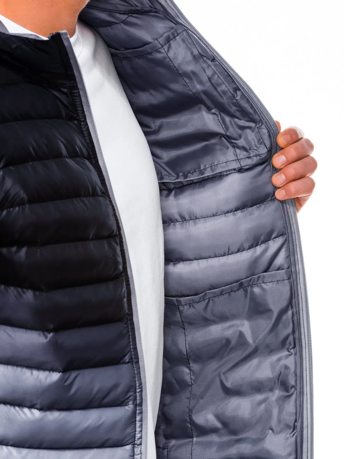Men's quilted winter jacket Avalanche black-gray