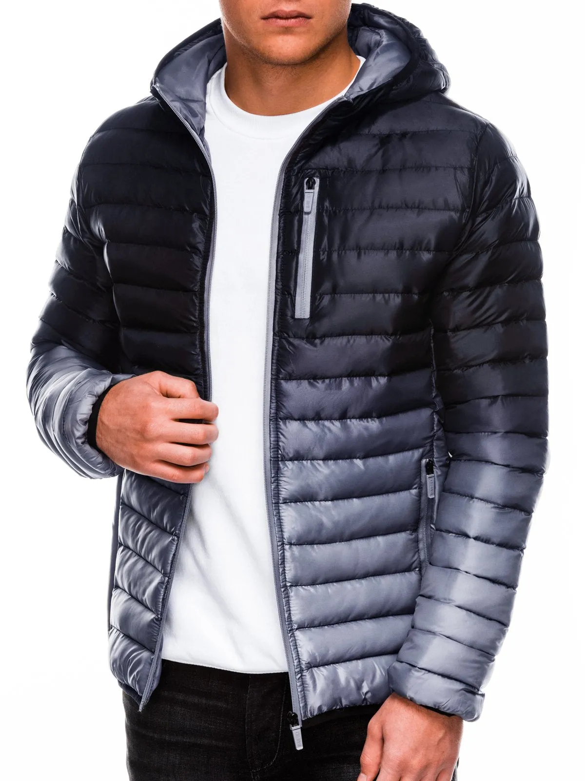 Men's quilted winter jacket Avalanche black-gray