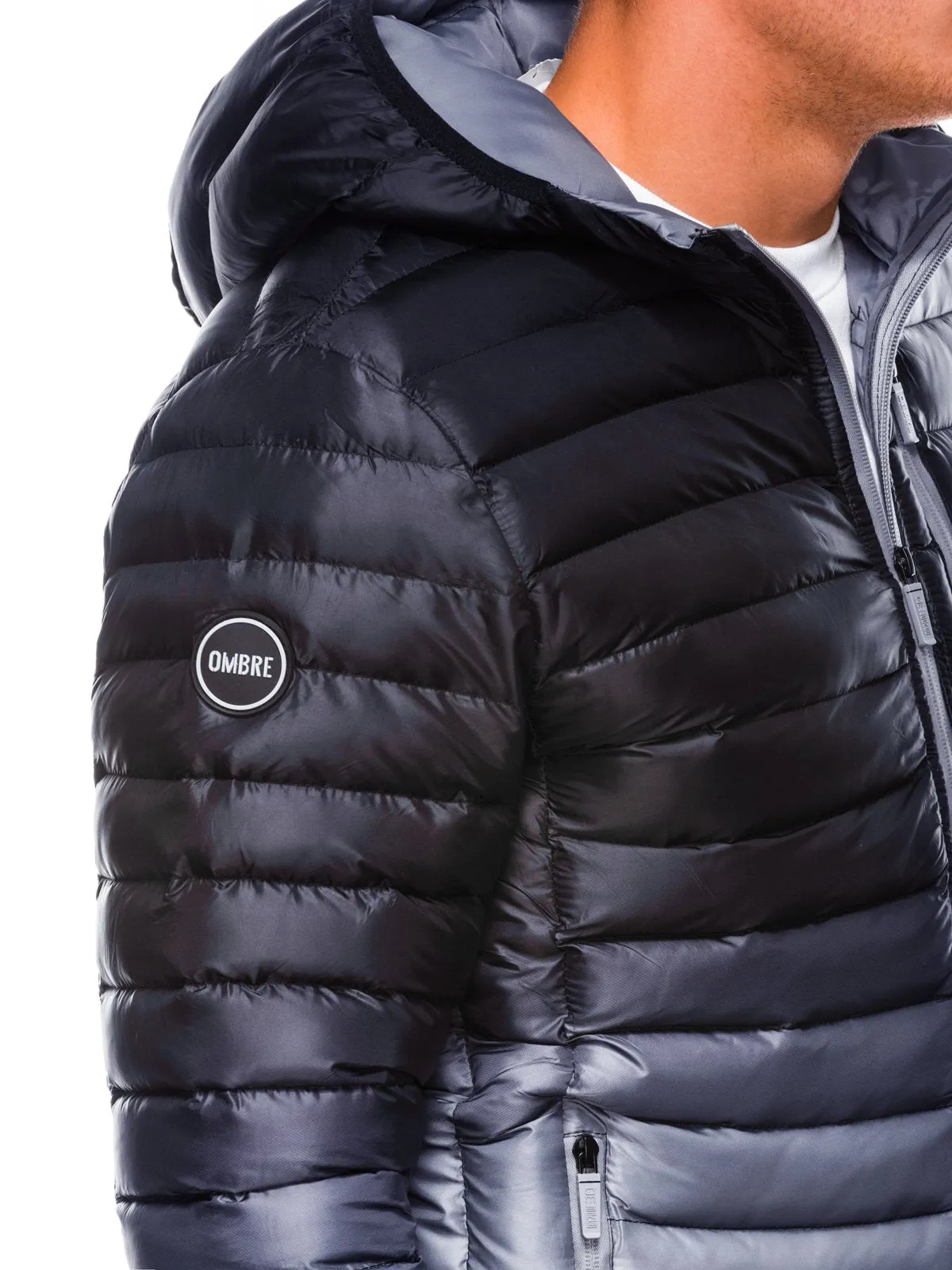 Men's quilted winter jacket Avalanche black-gray