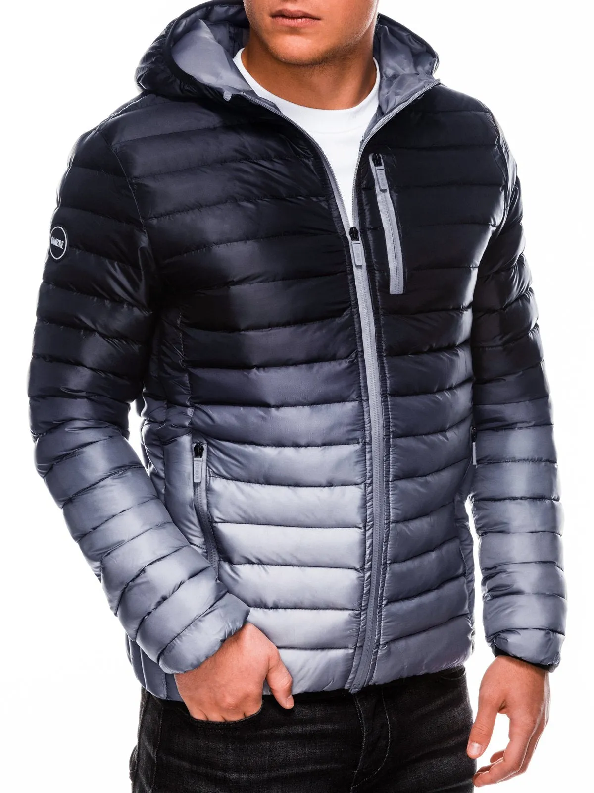 Men's quilted winter jacket Avalanche black-gray