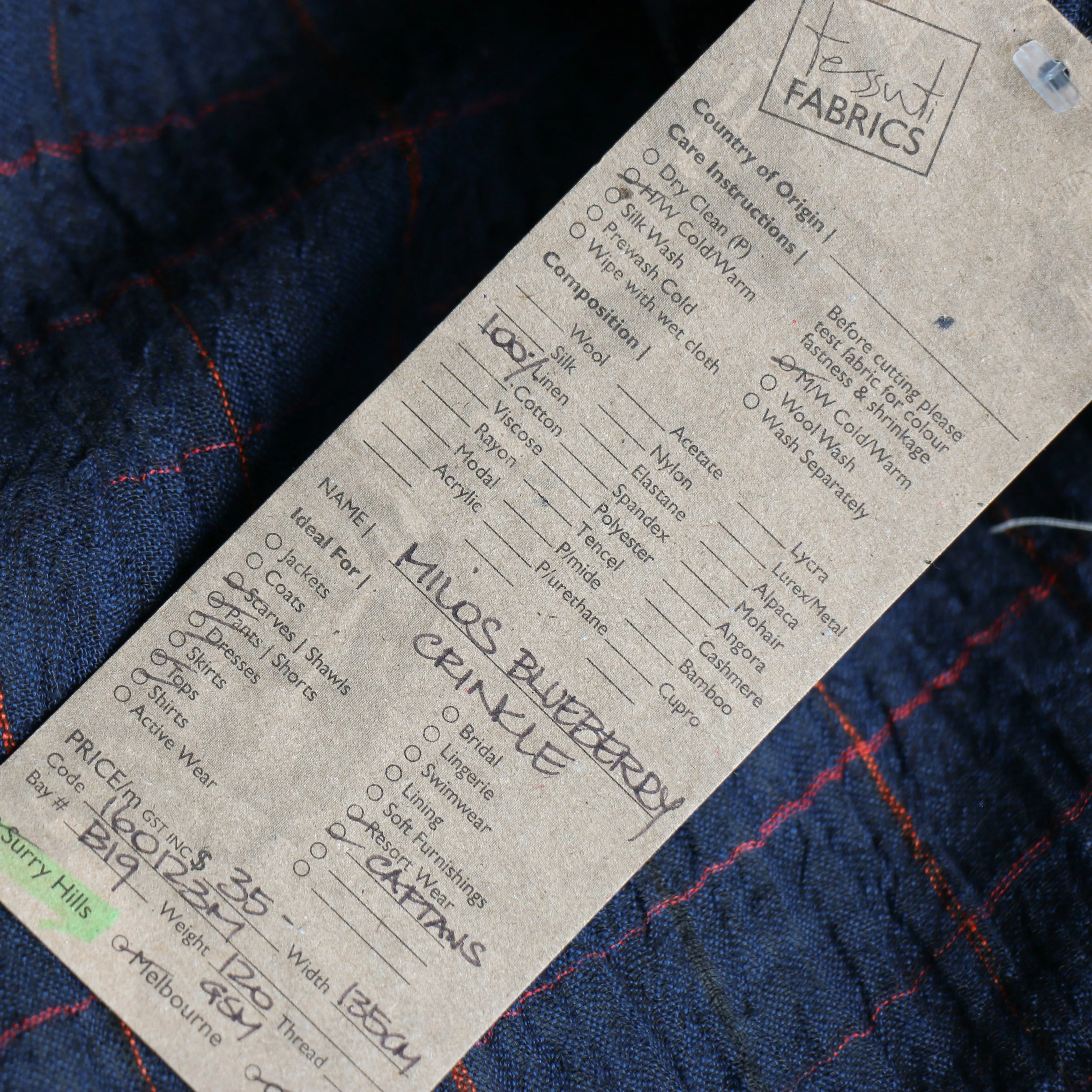 Milos Blueberry Crinkle Linen