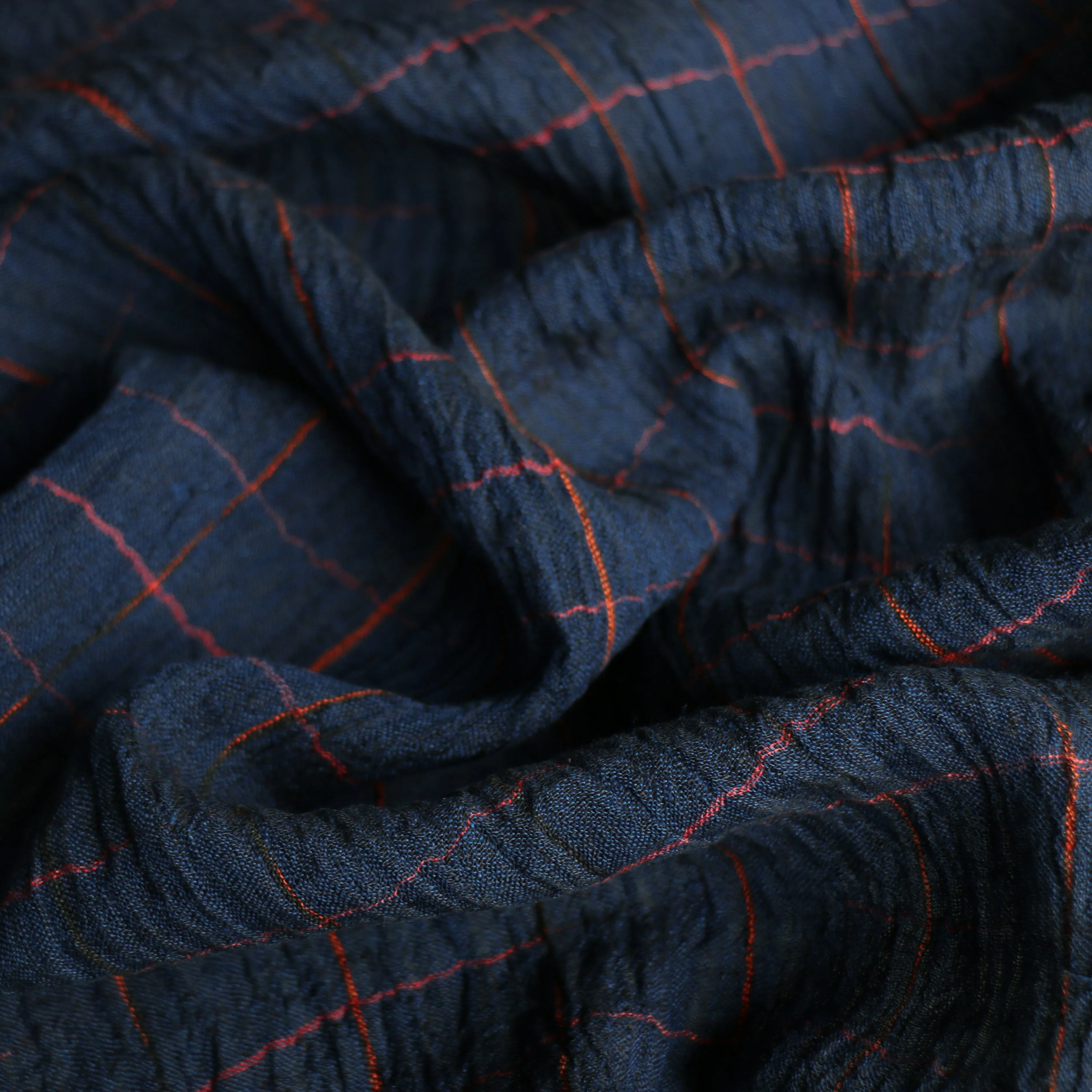 Milos Blueberry Crinkle Linen