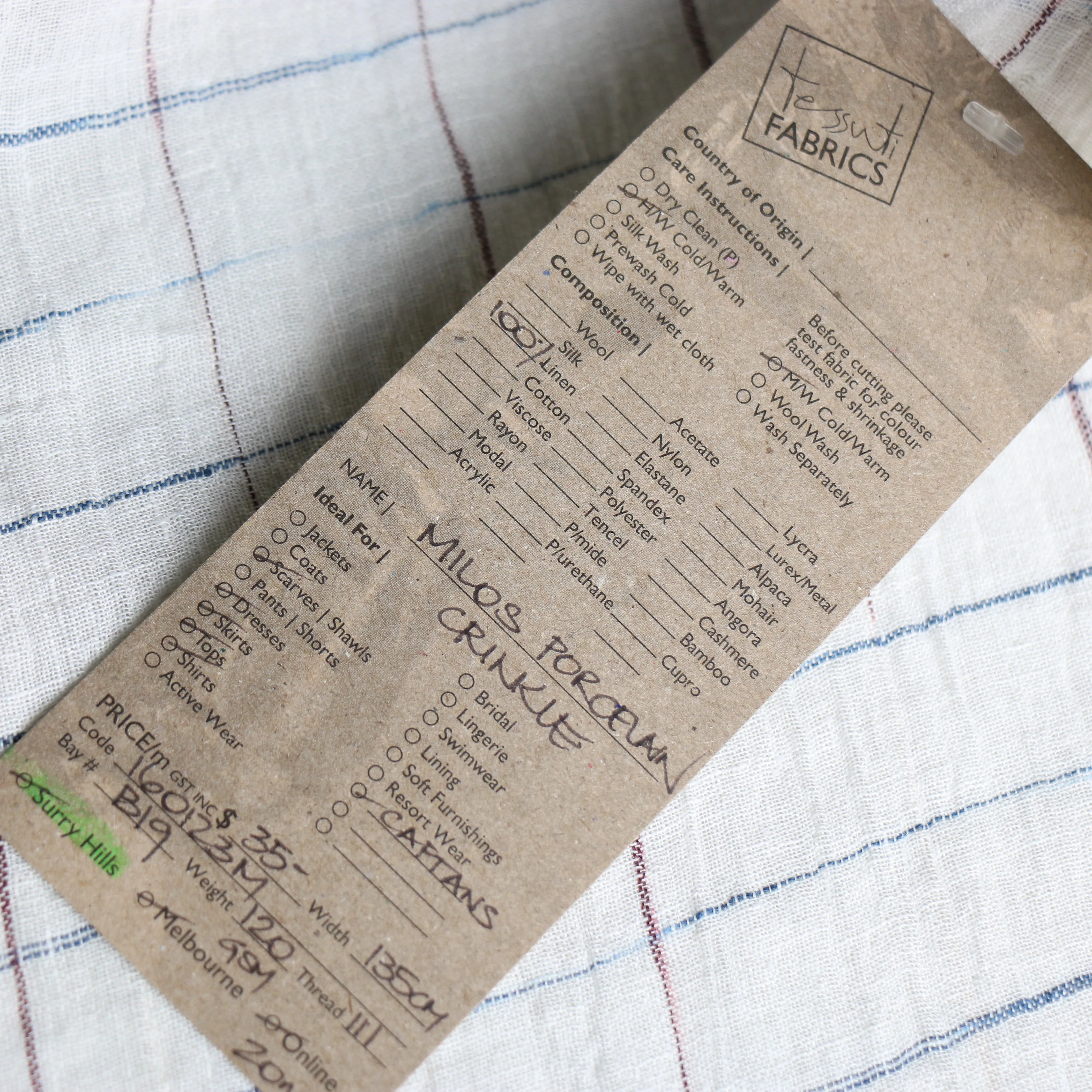 Milos Porcelain Crinkle Linen