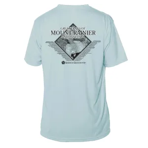 Mount Rainier Trails Diamond Topo Short Sleeve Microfiber Men's T-Shirt