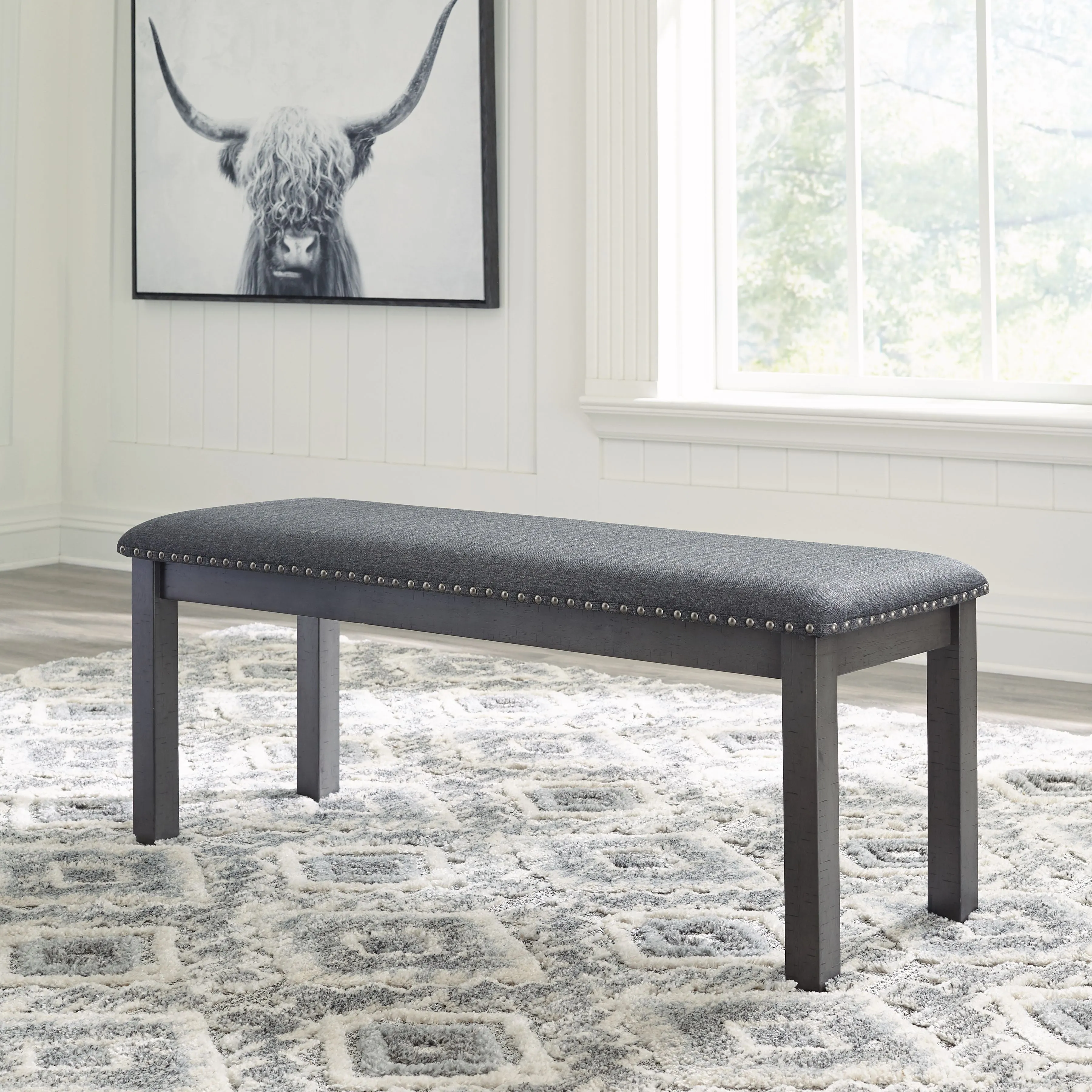 Myshanna - Gray - Upholstered Bench