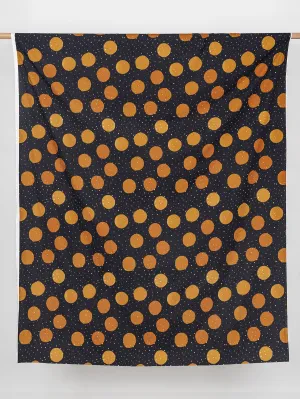Oversize Polka Dot Print Cotton Poplin - Black   Bronze - Swatch
