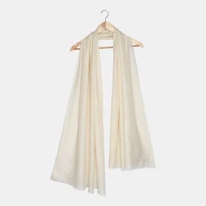 Plain White Shawl 100% Pure Pashmina Shawl