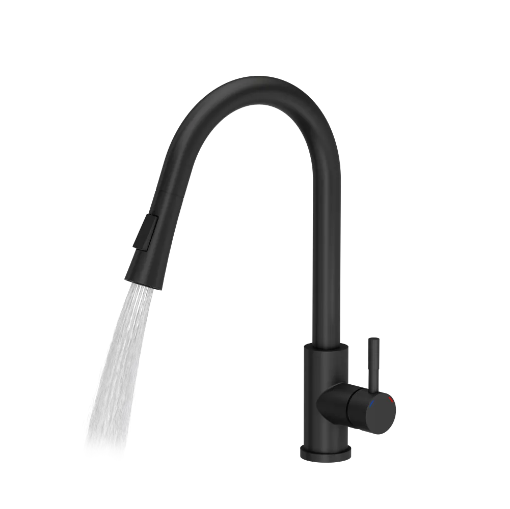 Quadron Julia pull down tap with spray function, Matte Black