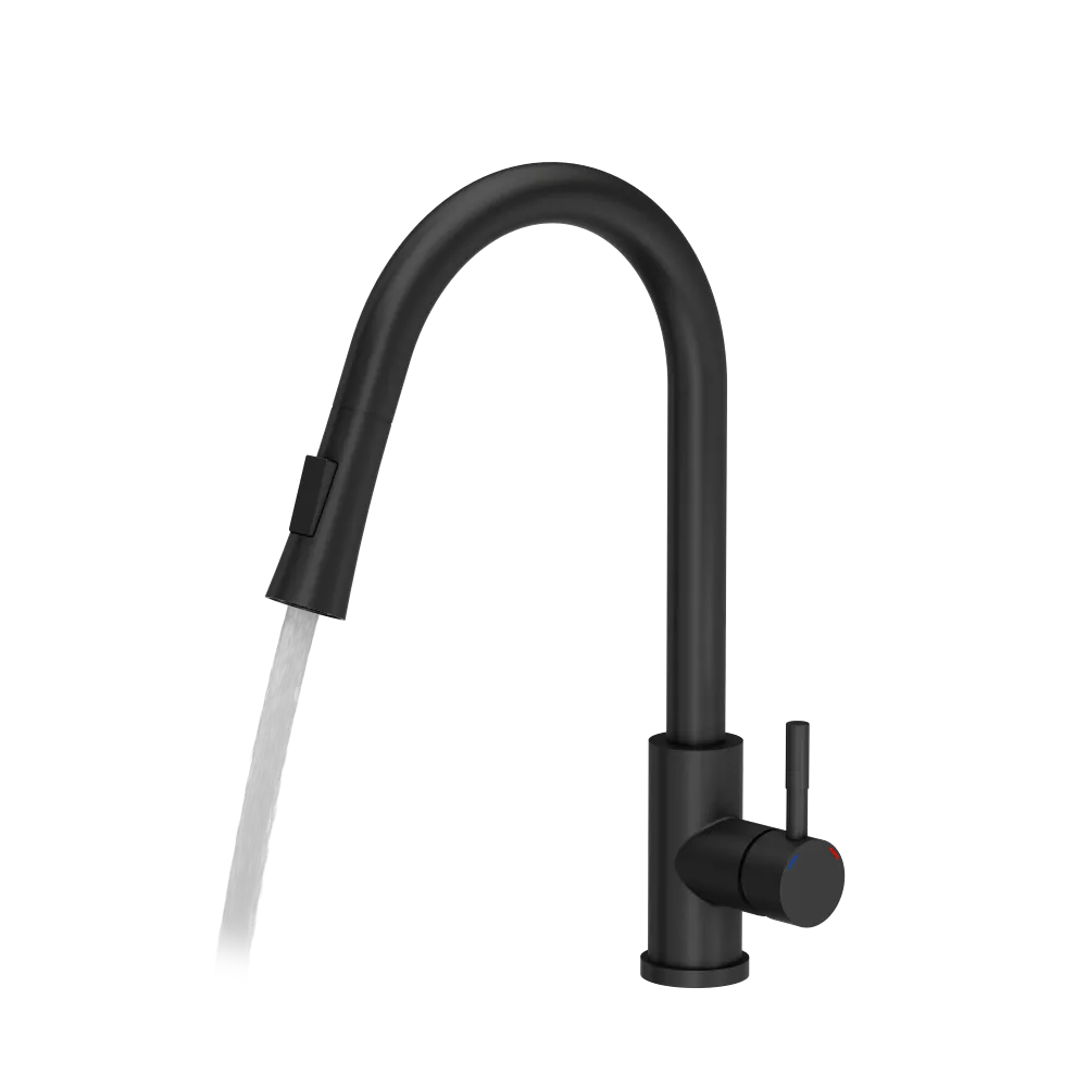 Quadron Julia pull down tap with spray function, Matte Black